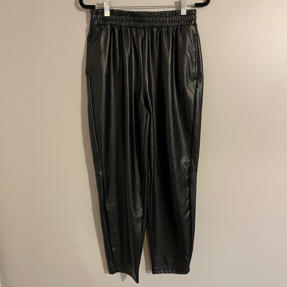 Fabletics Faux Leather Pants Women Medium Black Edgy Streetwear
